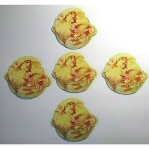 Diner Ice Cream Strawberry Swirl Dessert Thick Diecut Paper 1950s Lot 5 Schmidt